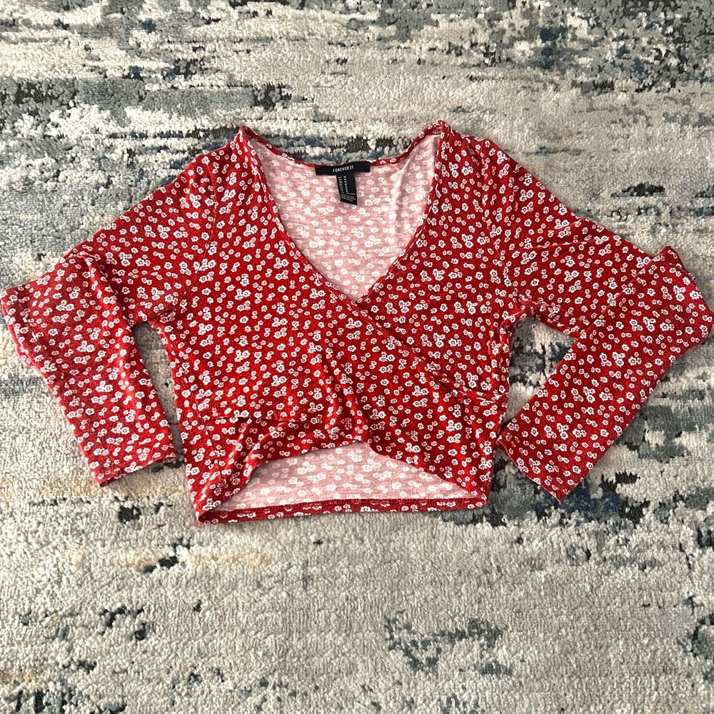 Red Floral Top